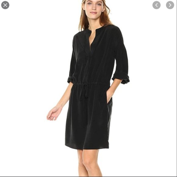 Vince Dresses & Skirts - Vince Silk Shirtdress Black S